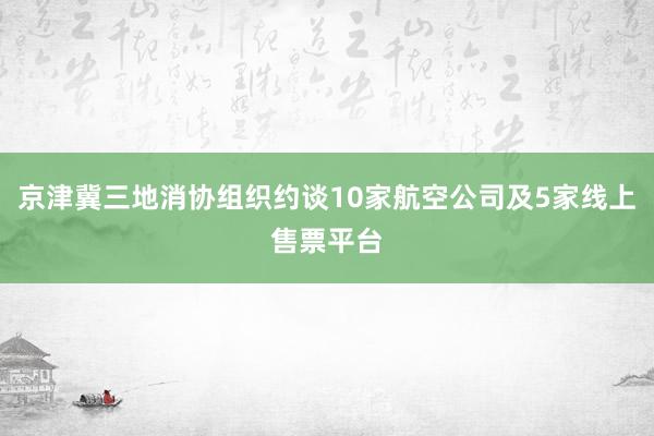 京津冀三地消协组织约谈10家航空公司及5家线上售票平台