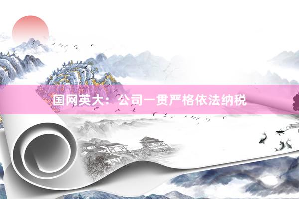国网英大：公司一贯严格依法纳税