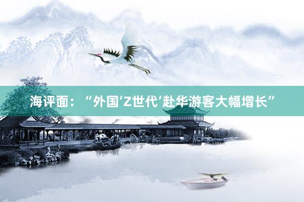 海评面：“外国‘Z世代’赴华游客大幅增长”