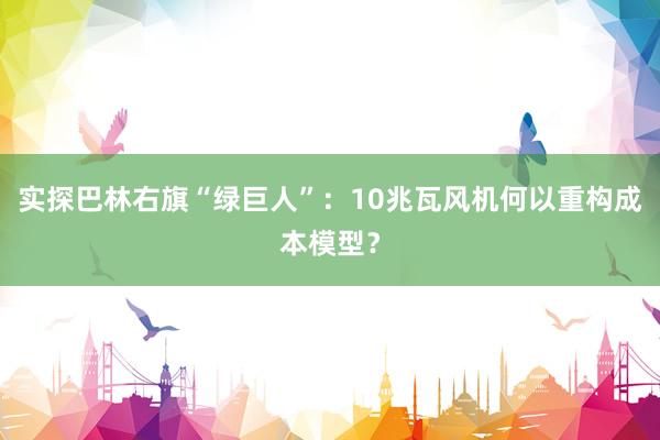 实探巴林右旗“绿巨人”：10兆瓦风机何以重构成本模型？
