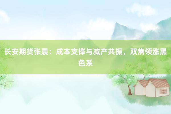 长安期货张晨：成本支撑与减产共振，双焦领涨黑色系