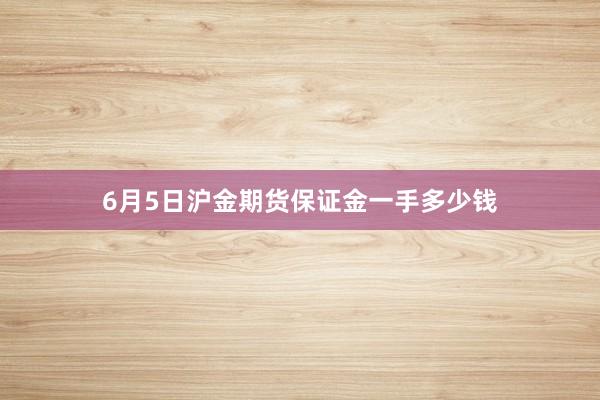 6月5日沪金期货保证金一手多少钱