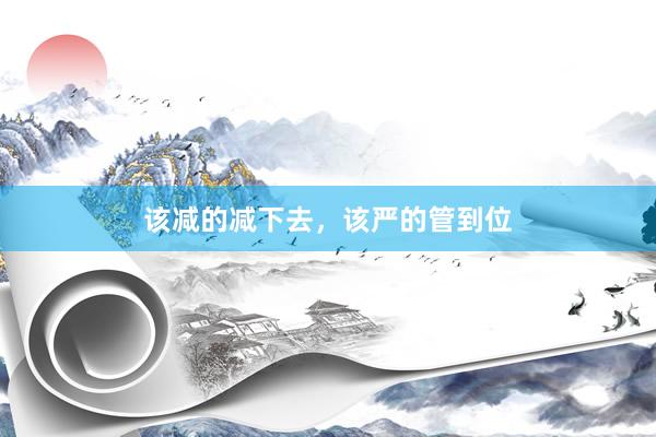 该减的减下去，该严的管到位