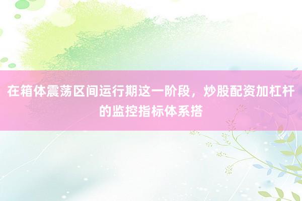 在箱体震荡区间运行期这一阶段，炒股配资加杠杆的监控指标体系搭