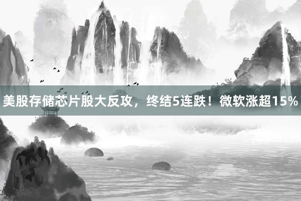美股存储芯片股大反攻，终结5连跌！微软涨超15%