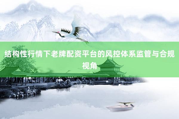 结构性行情下老牌配资平台的风控体系监管与合规视角