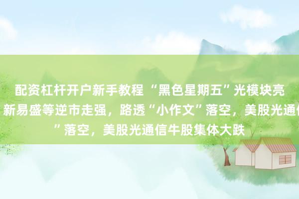 配资杠杆开户新手教程 “黑色星期五”光模块亮了！中际旭创、新易盛等逆市走强，路透“小作文”落空，美股光通信牛股集体大跌